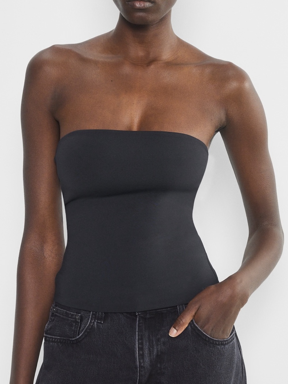 Aritzia Black Strapless Top